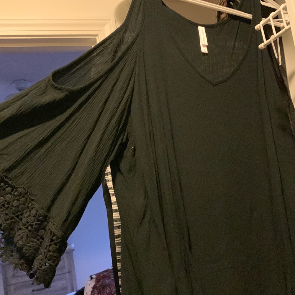Black Cold Shoulder Top